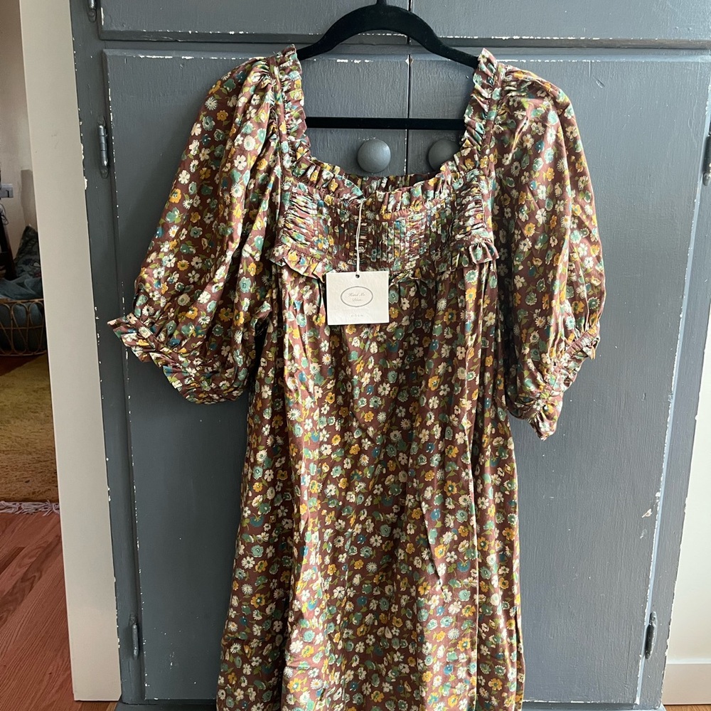 Doen Brown Casual Sundress Short Sleeve Mini